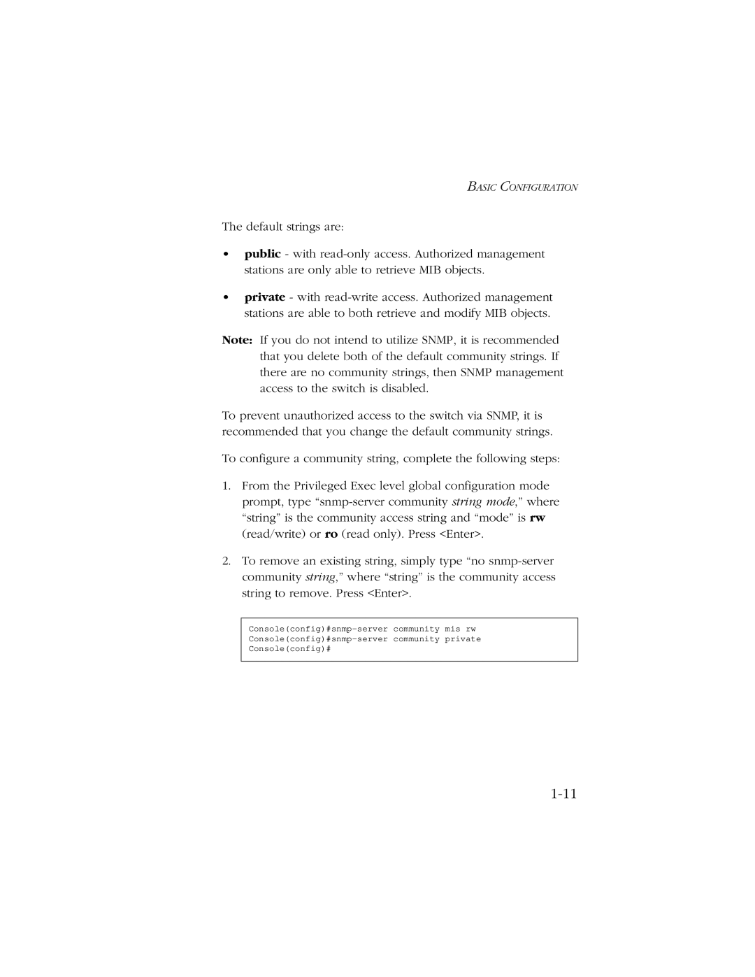 SMC Networks 10/100/1000 SMCGS8P-Smart manual Basic Configuration 