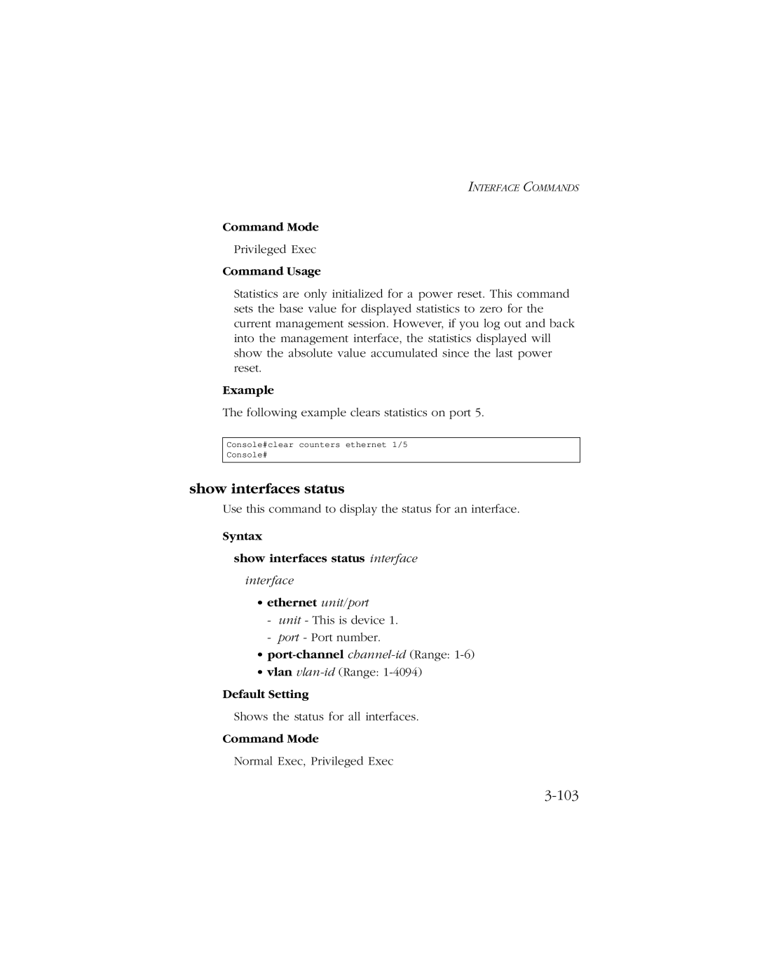 SMC Networks 10/100/1000 SMCGS8P-Smart manual Syntax Show interfaces status interface 