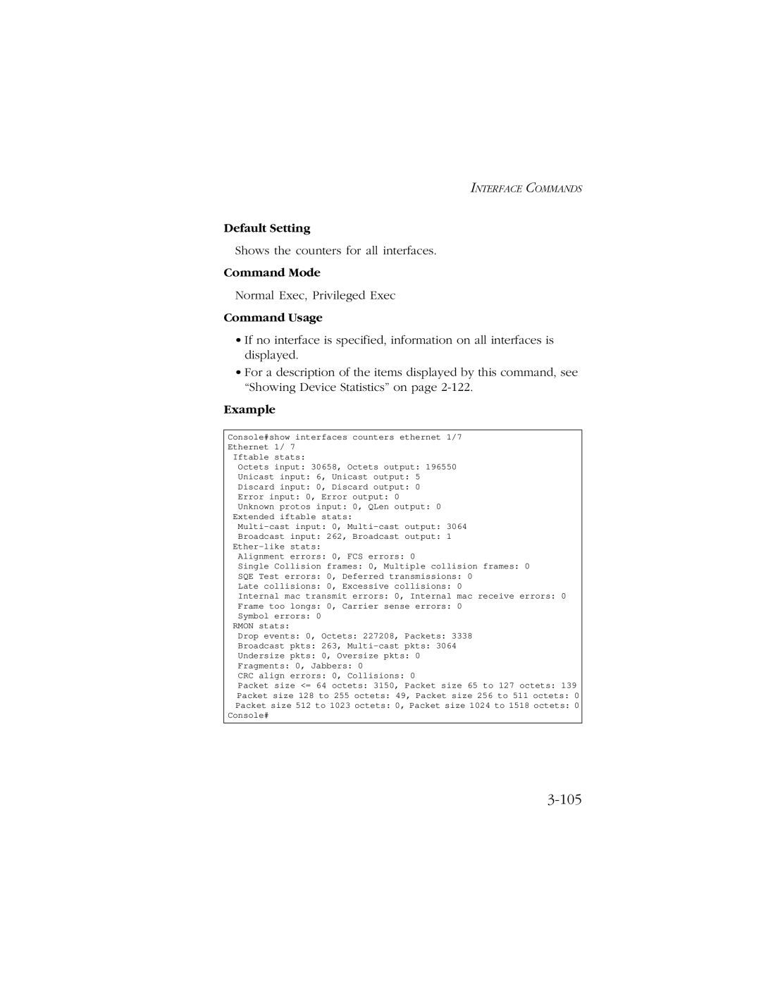 SMC Networks 10/100/1000 SMCGS8P-Smart manual Shows the counters for all interfaces 