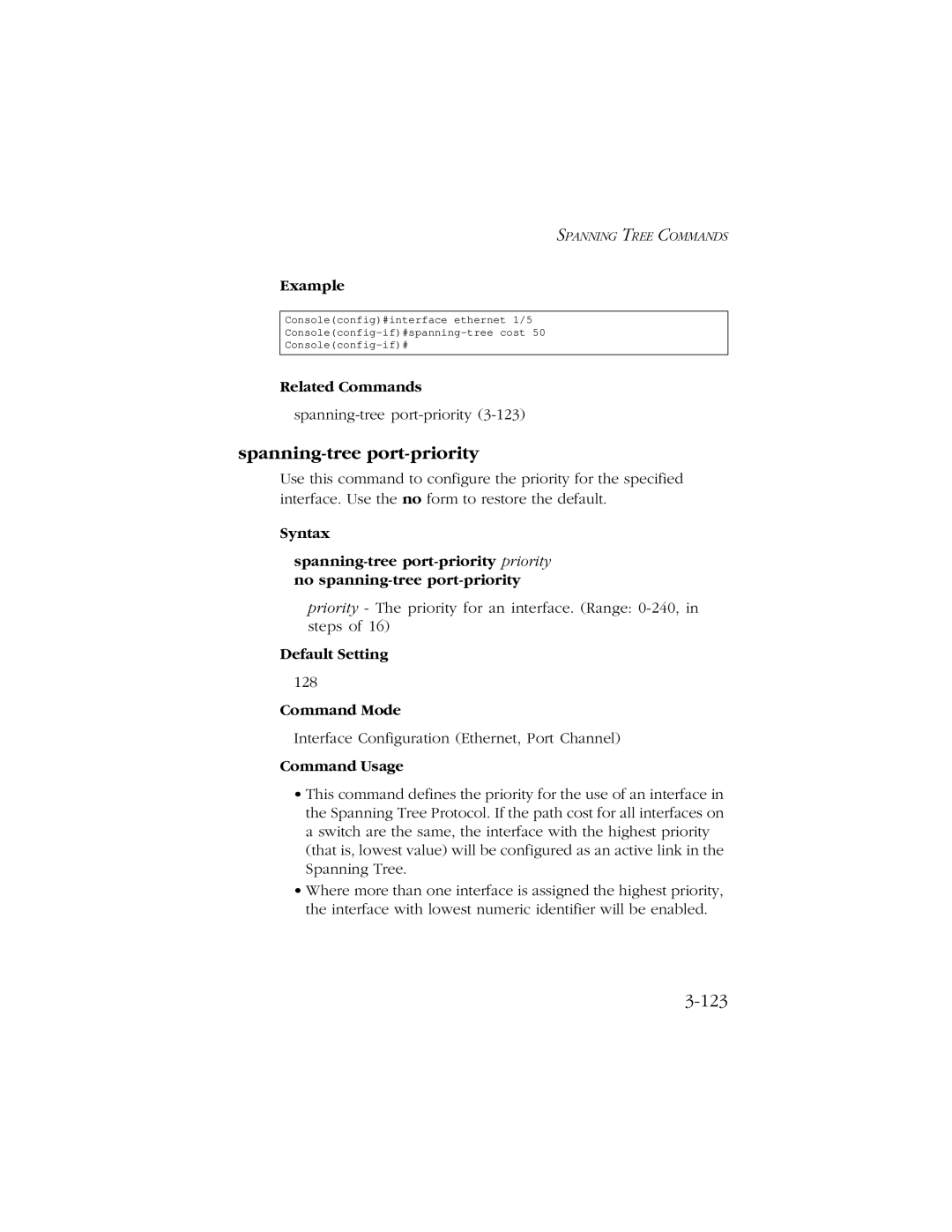 SMC Networks 10/100/1000 SMCGS8P-Smart manual Spanning-tree port-priority, Related Commands 
