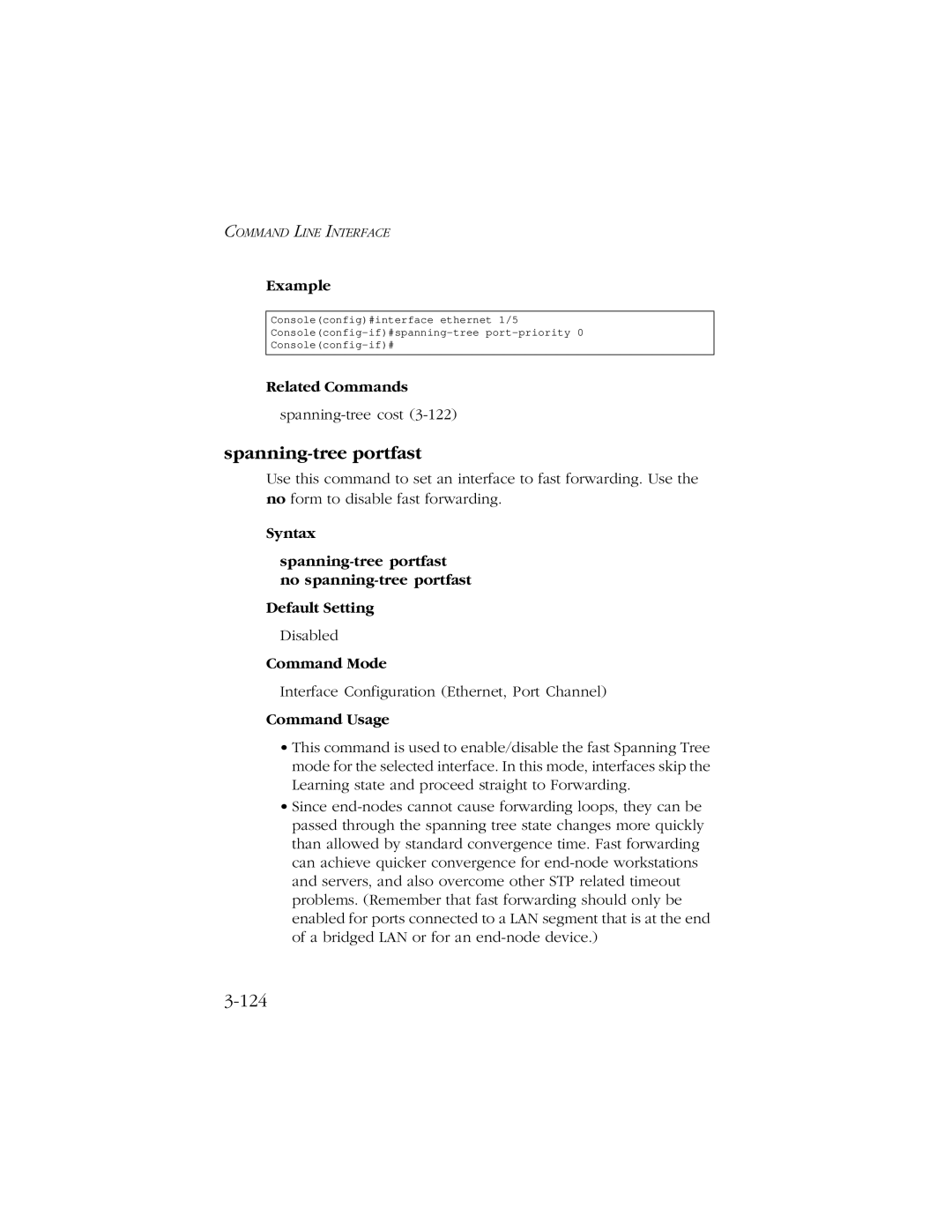 SMC Networks 10/100/1000 SMCGS8P-Smart manual Spanning-tree portfast, 124 