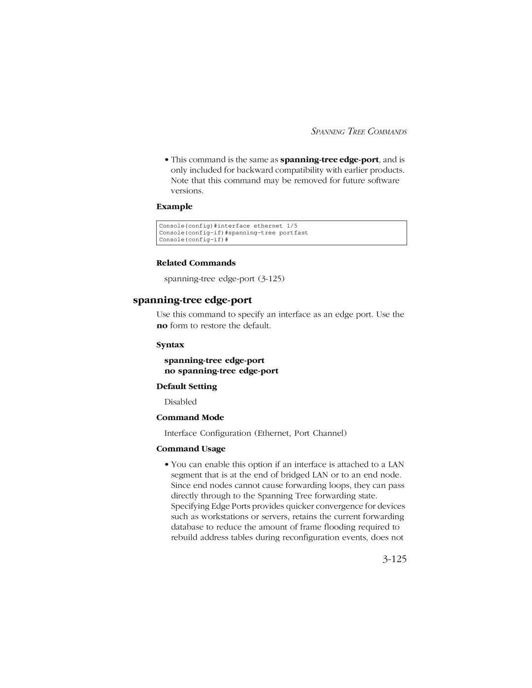 SMC Networks 10/100/1000 SMCGS8P-Smart manual Spanning-tree edge-port, 125 