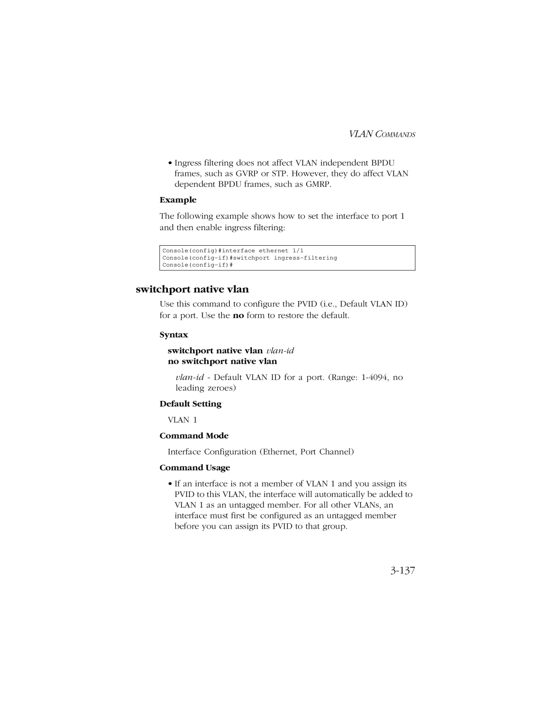 SMC Networks 10/100/1000 SMCGS8P-Smart manual Switchport native vlan, 137 