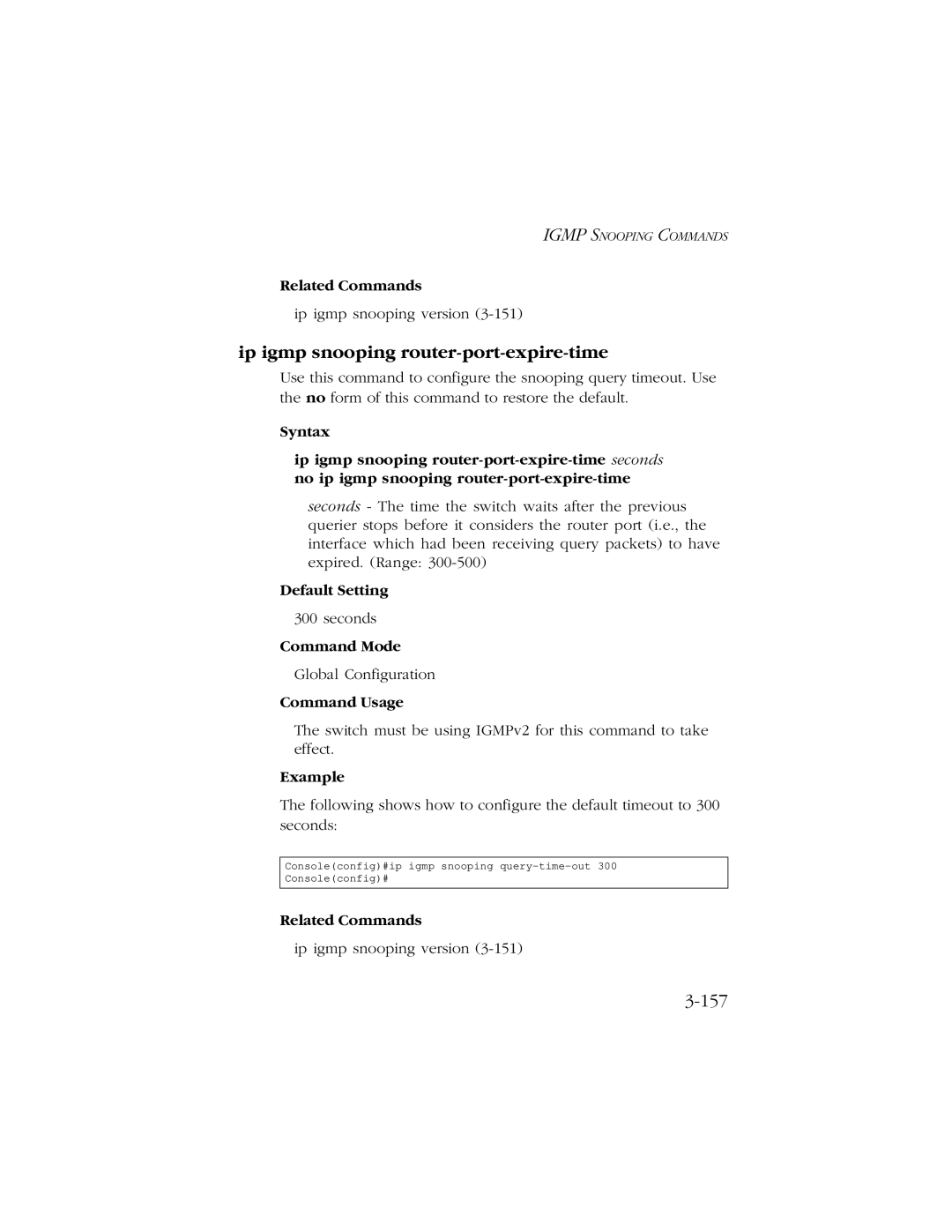 SMC Networks 10/100/1000 SMCGS8P-Smart manual Ip igmp snooping router-port-expire-time, 157 