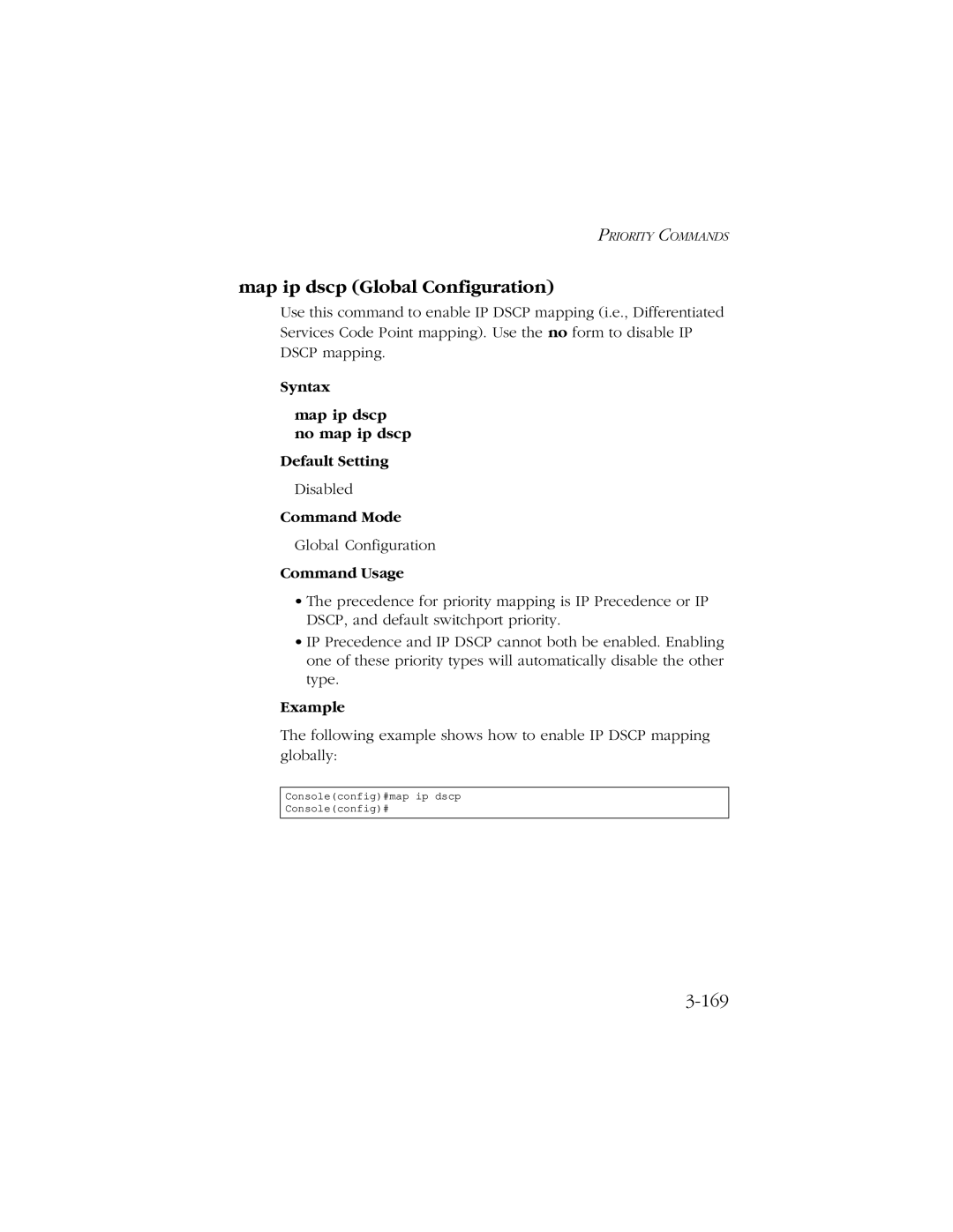 SMC Networks 10/100/1000 SMCGS8P-Smart manual Map ip dscp Global Configuration, 169 