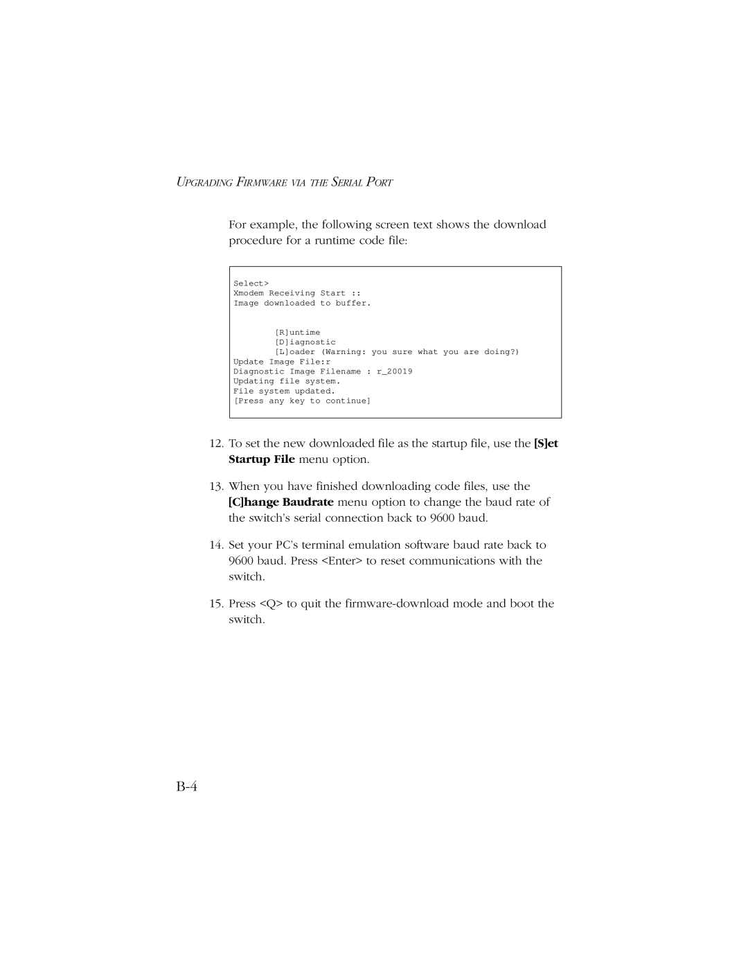 SMC Networks 10/100/1000 SMCGS8P-Smart manual Upgrading Firmware VIA the Serial Port 