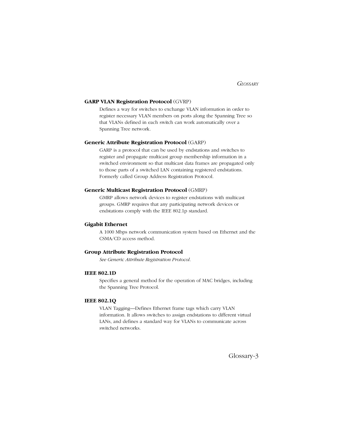 SMC Networks 10/100/1000 SMCGS8P-Smart manual Glossary-3 