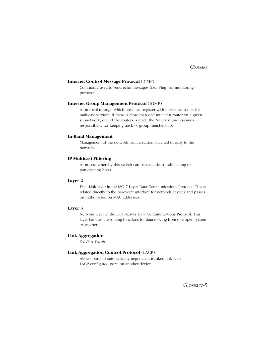 SMC Networks 10/100/1000 SMCGS8P-Smart manual Glossary-5 