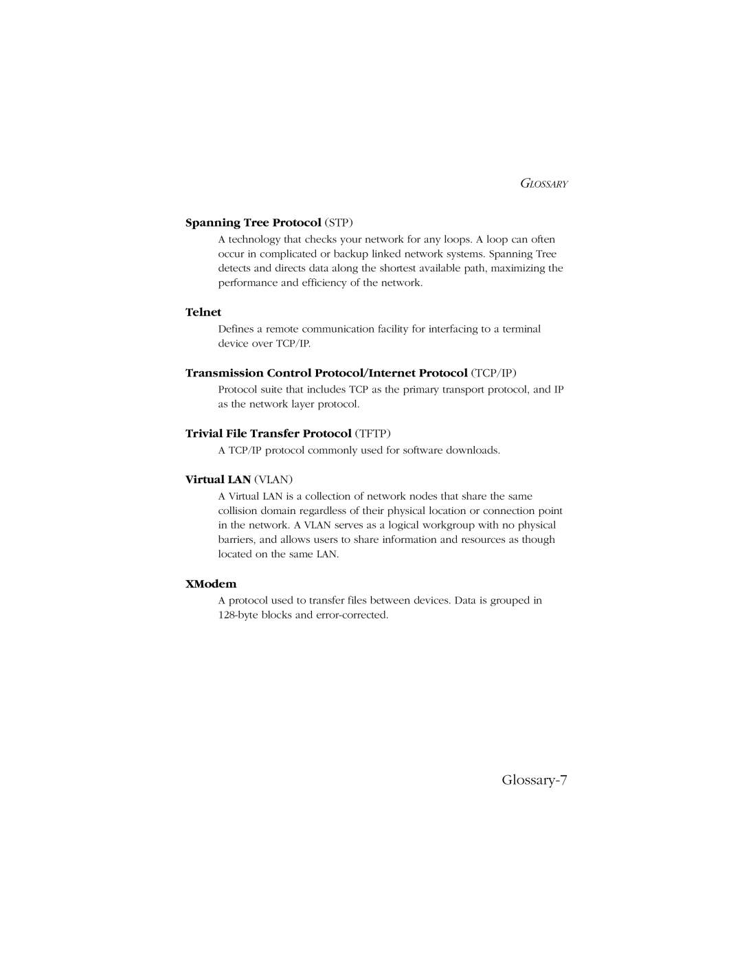 SMC Networks 10/100/1000 SMCGS8P-Smart manual Glossary-7 