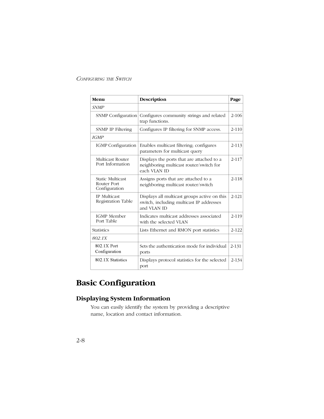 SMC Networks 10/100/1000 SMCGS8P-Smart manual Displaying System Information, Snmp 