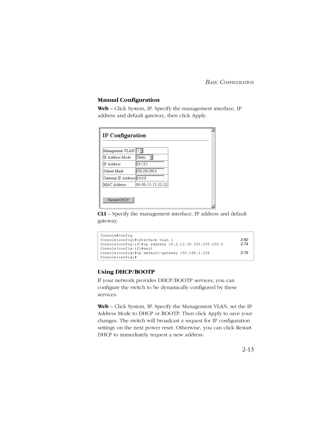 SMC Networks 10/100/1000 SMCGS8P-Smart manual Manual Configuration 