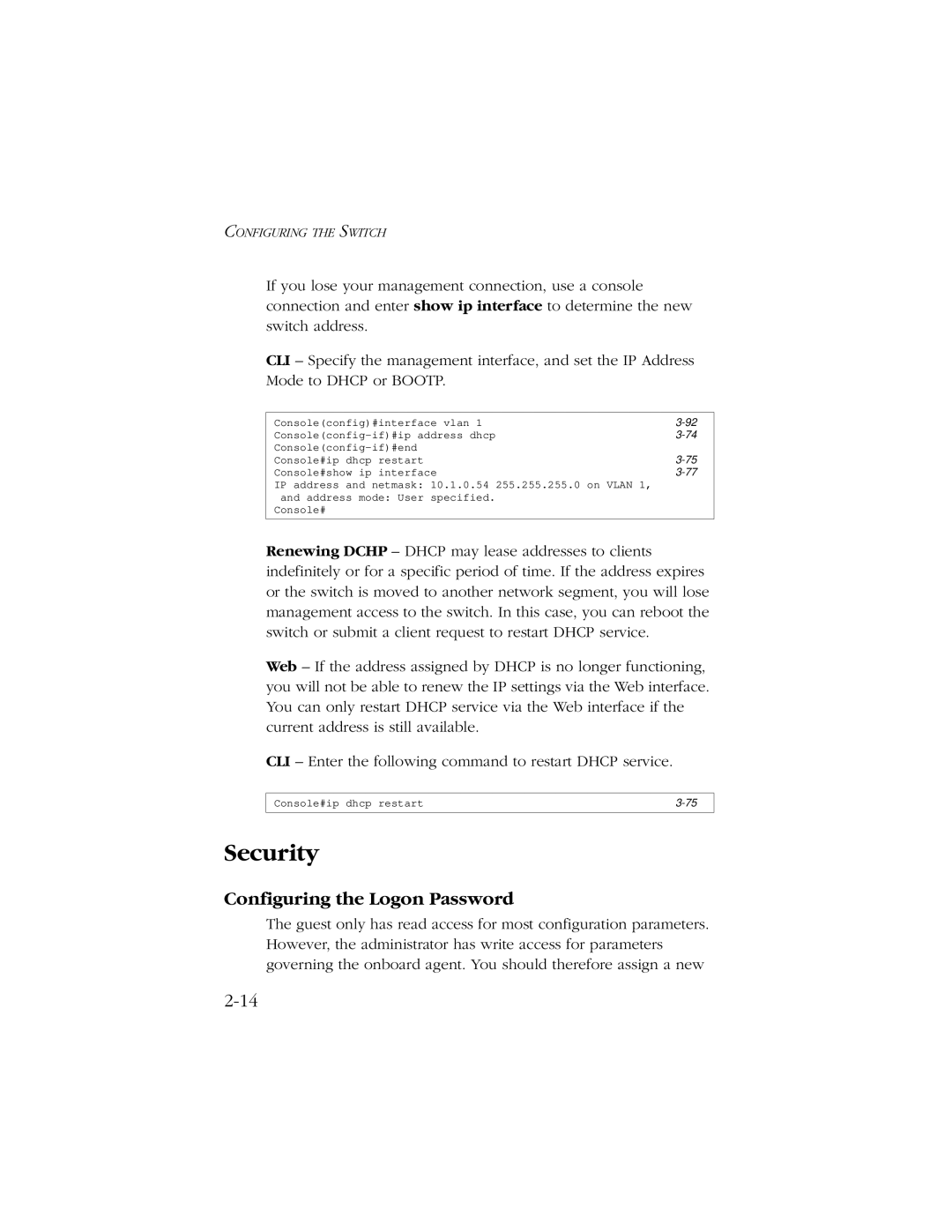 SMC Networks 10/100/1000 SMCGS8P-Smart manual Security, Configuring the Logon Password 