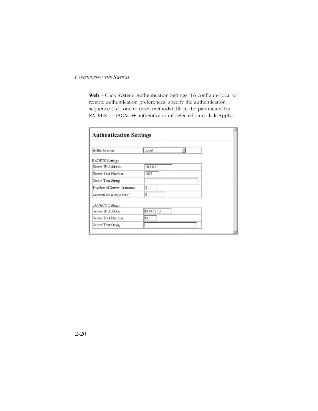 SMC Networks 10/100/1000 SMCGS8P-Smart manual Configuring the Switch 