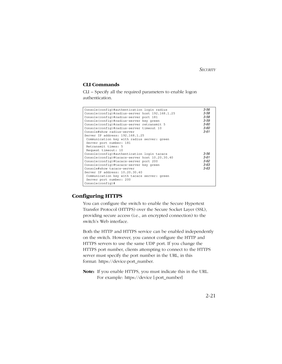 SMC Networks 10/100/1000 SMCGS8P-Smart manual Configuring Https, CLI Commands 