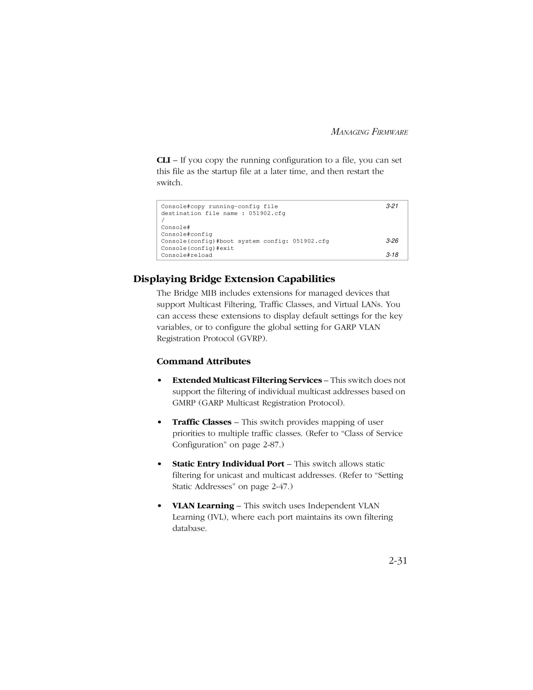 SMC Networks 10/100/1000 SMCGS8P-Smart manual Displaying Bridge Extension Capabilities 