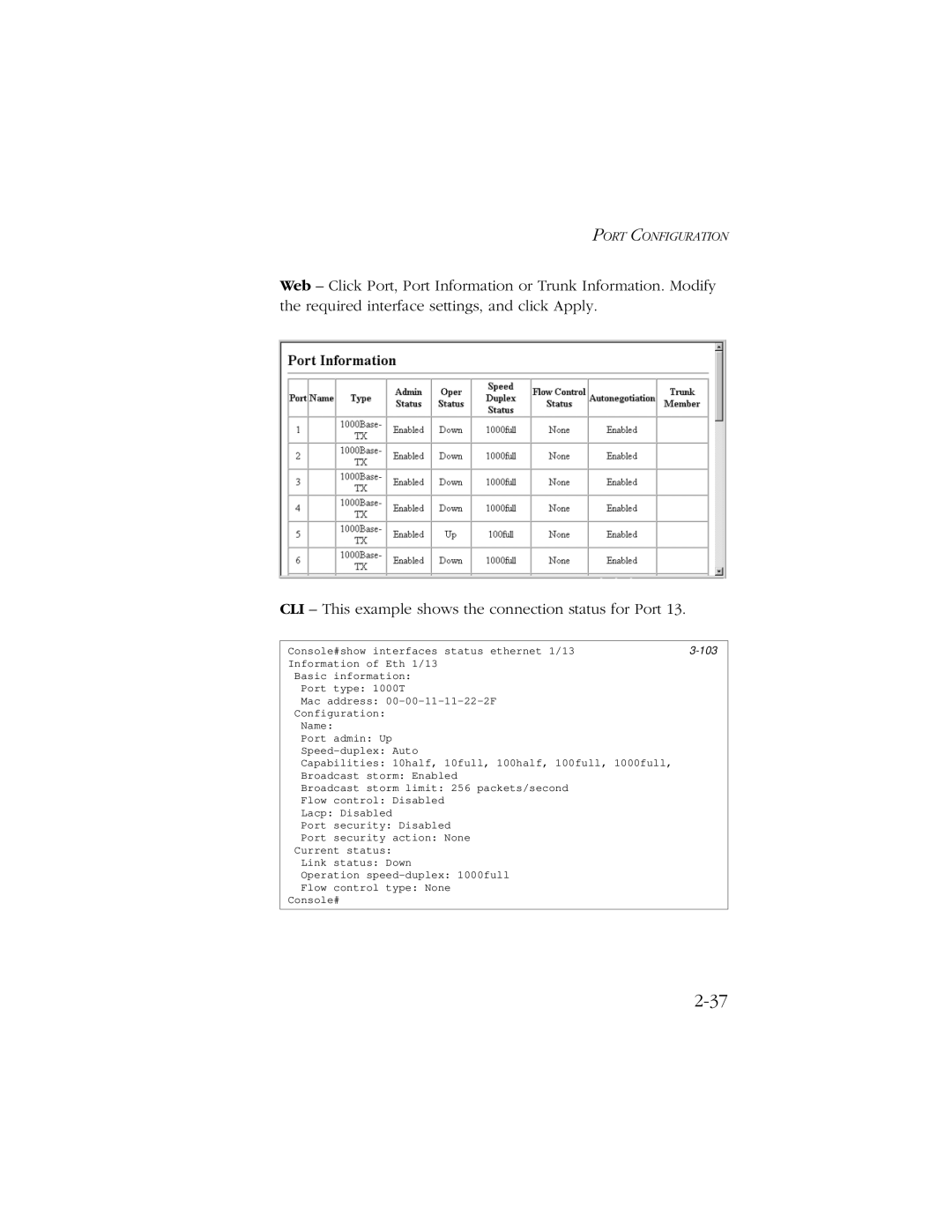 SMC Networks 10/100/1000 SMCGS8P-Smart manual Port Configuration 