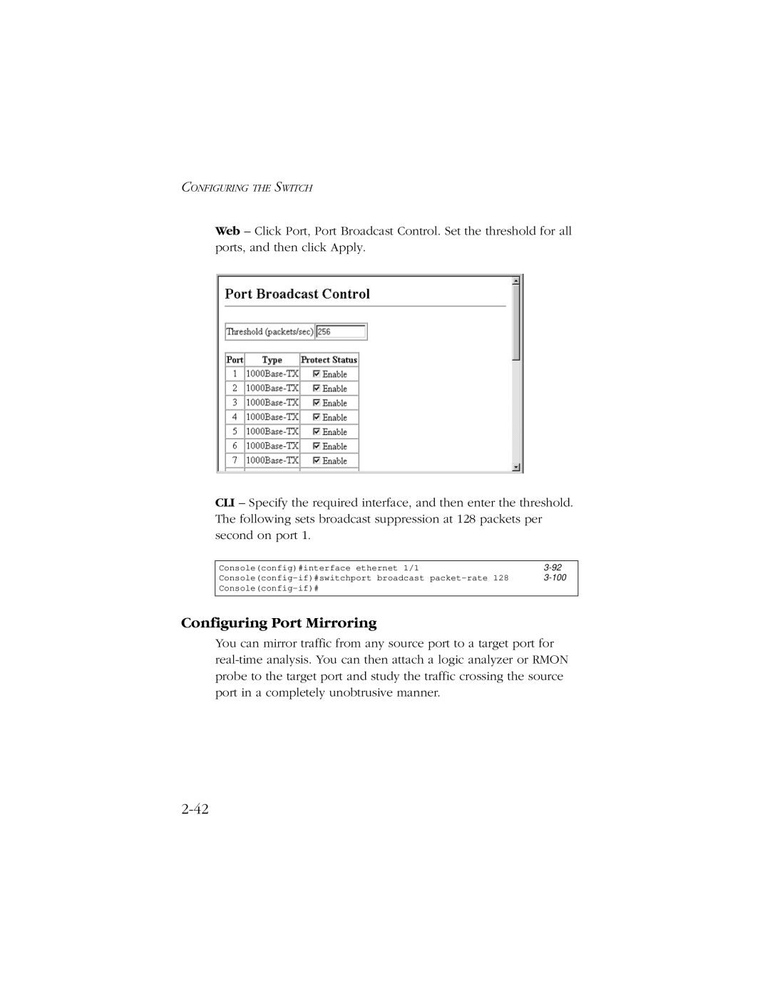 SMC Networks 10/100/1000 SMCGS8P-Smart manual Configuring Port Mirroring 