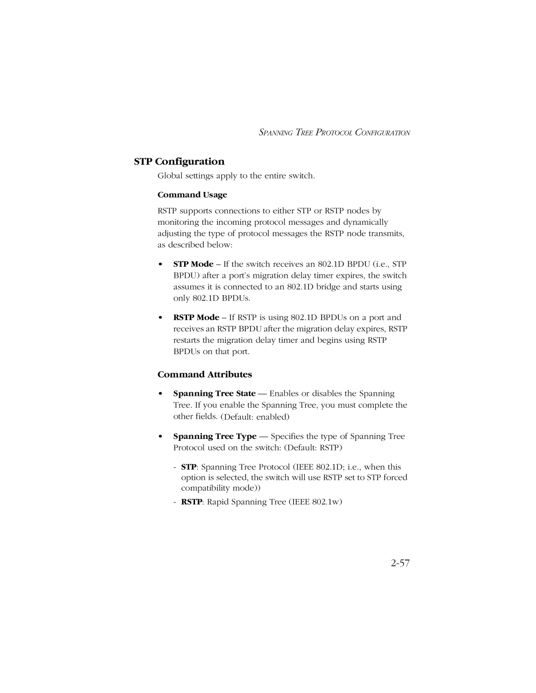 SMC Networks 10/100/1000 SMCGS8P-Smart manual STP Configuration, Command Usage 