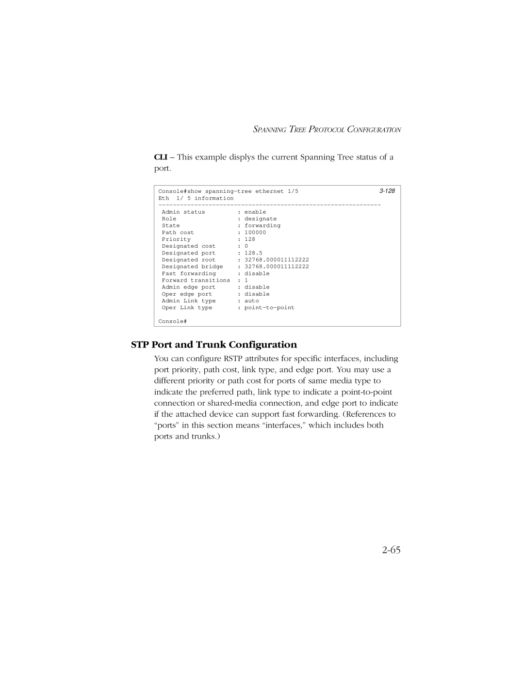 SMC Networks 10/100/1000 SMCGS8P-Smart manual STP Port and Trunk Configuration 