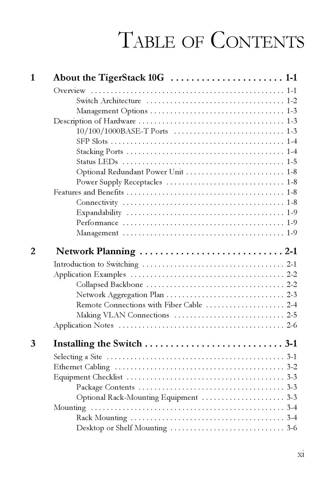 SMC Networks 10G manual Table of Contents 