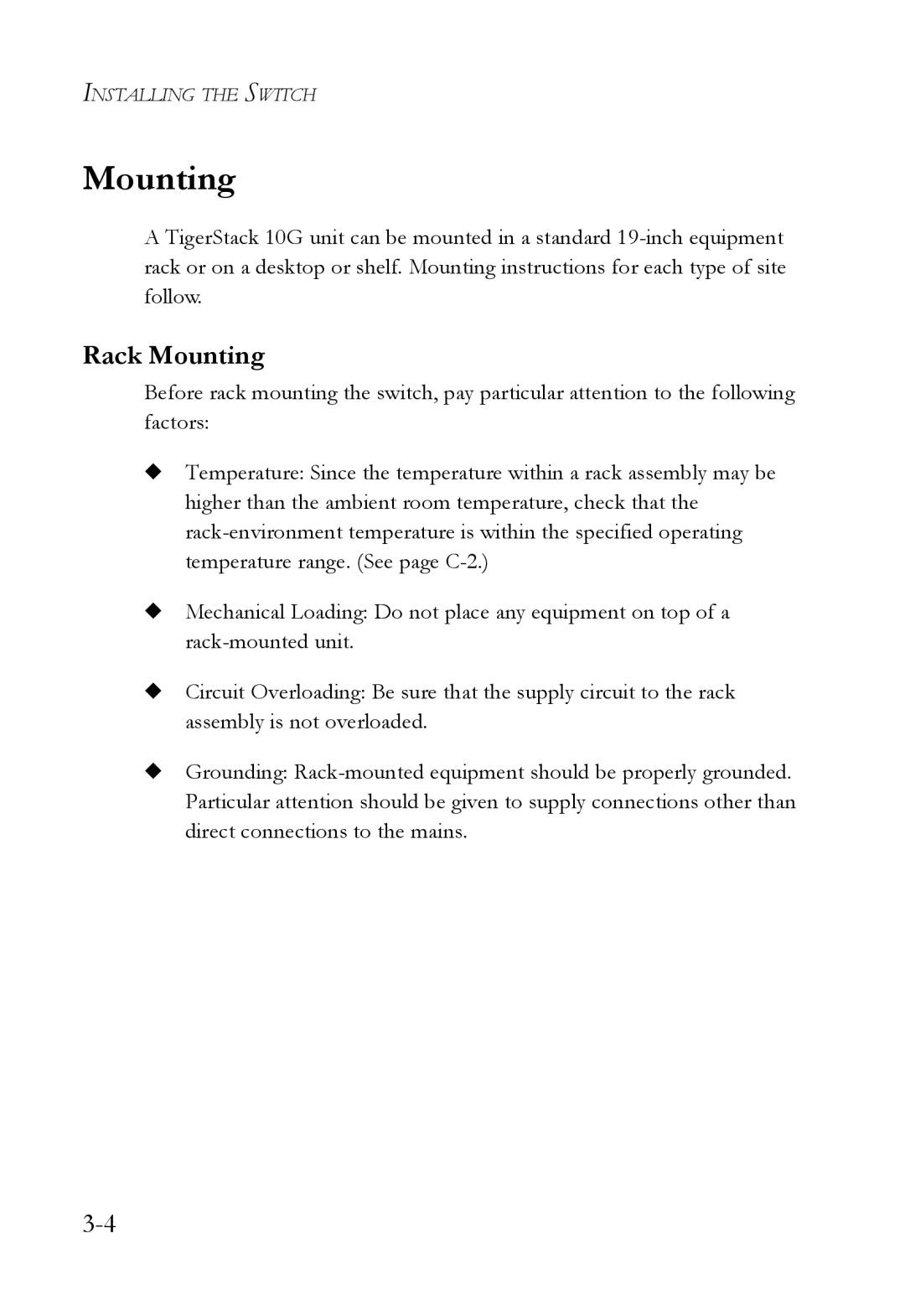 SMC Networks 10G manual Rack Mounting 