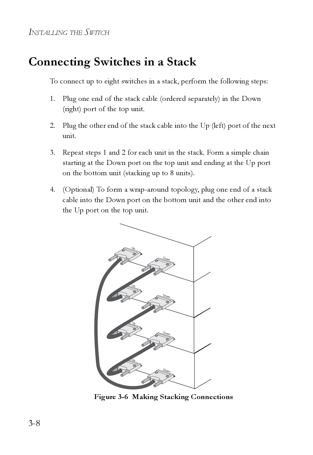SMC Networks 10G manual Connecting Switches in a Stack, Making Stacking Connections 