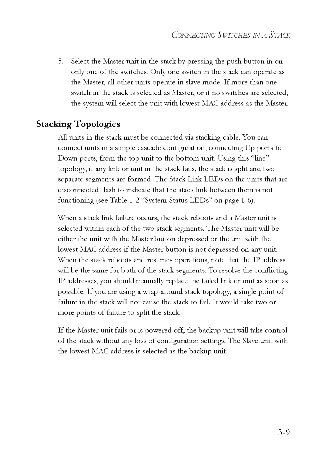 SMC Networks 10G manual Stacking Topologies 