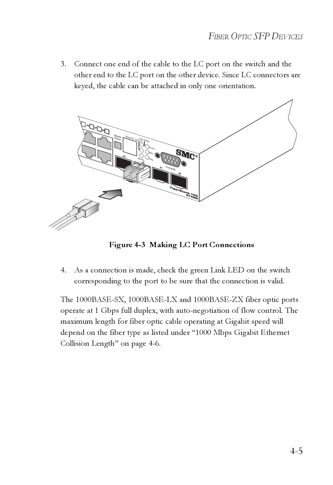 SMC Networks 10G manual Making LC Port Connections 