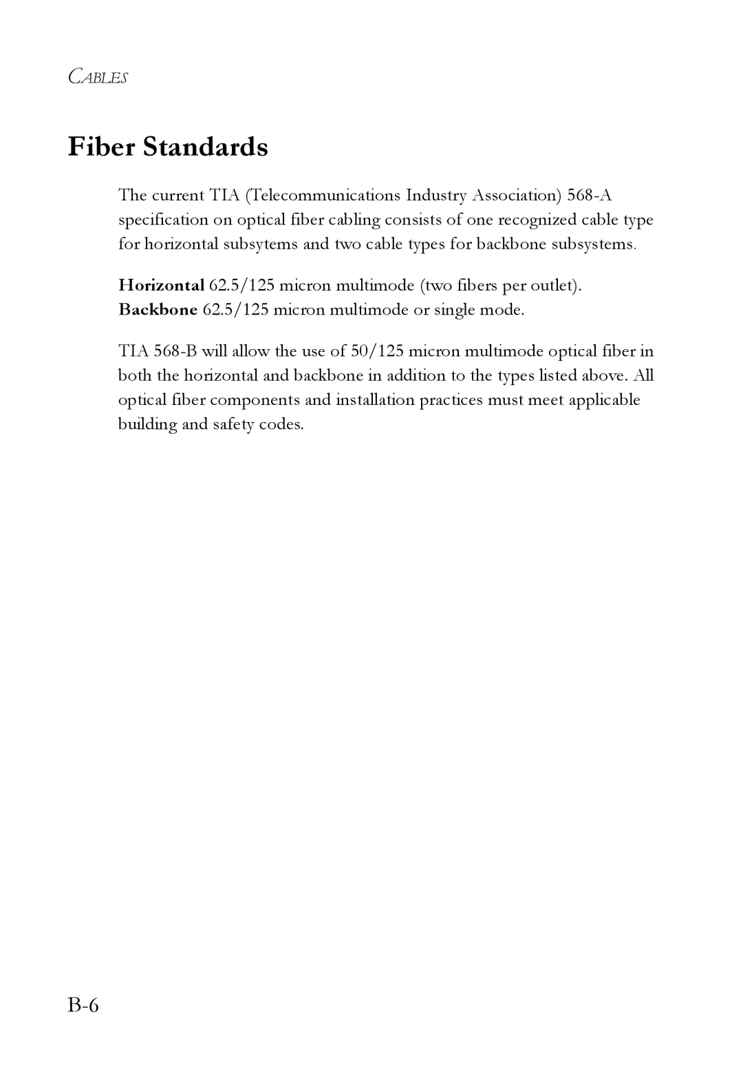 SMC Networks 10G manual Fiber Standards 