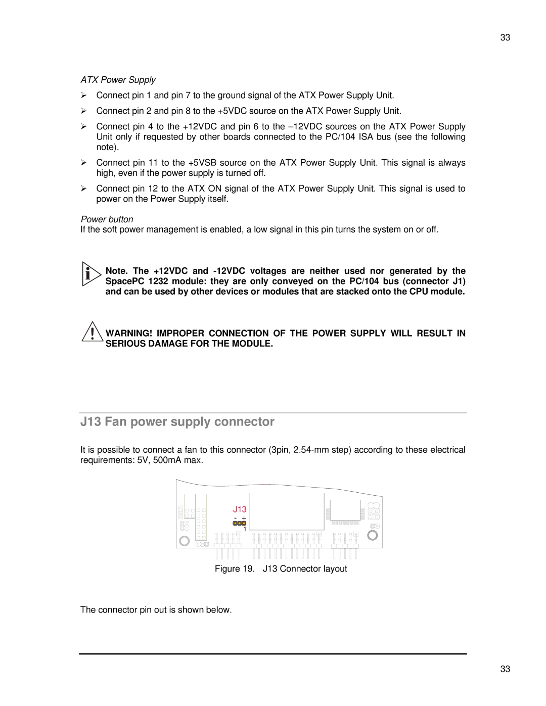 SMC Networks 1232 Series user manual J13 Fan power supply connector, ATX Power Supply 