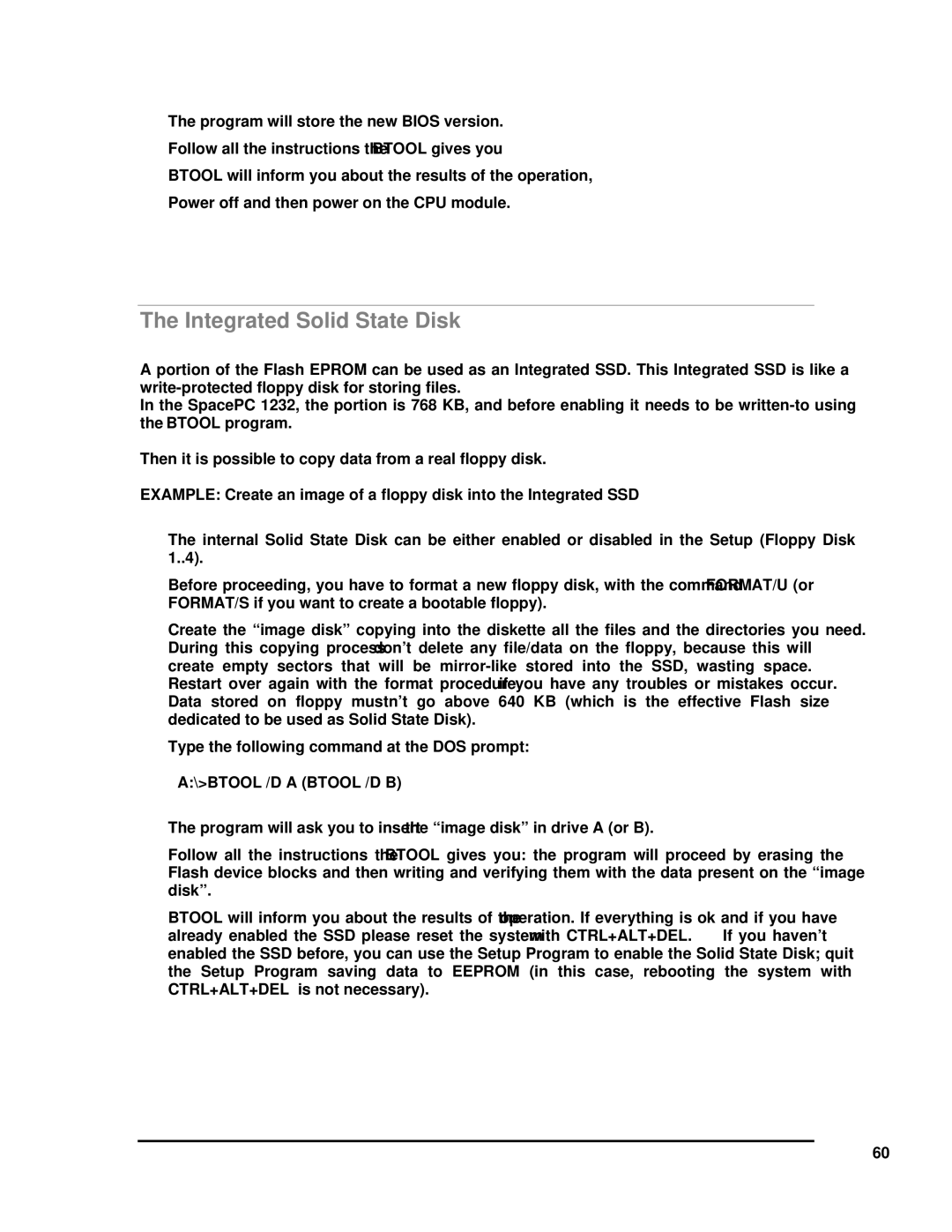 SMC Networks 1232 Series user manual Integrated Solid State Disk, BTOOL /D a Btool /D B 