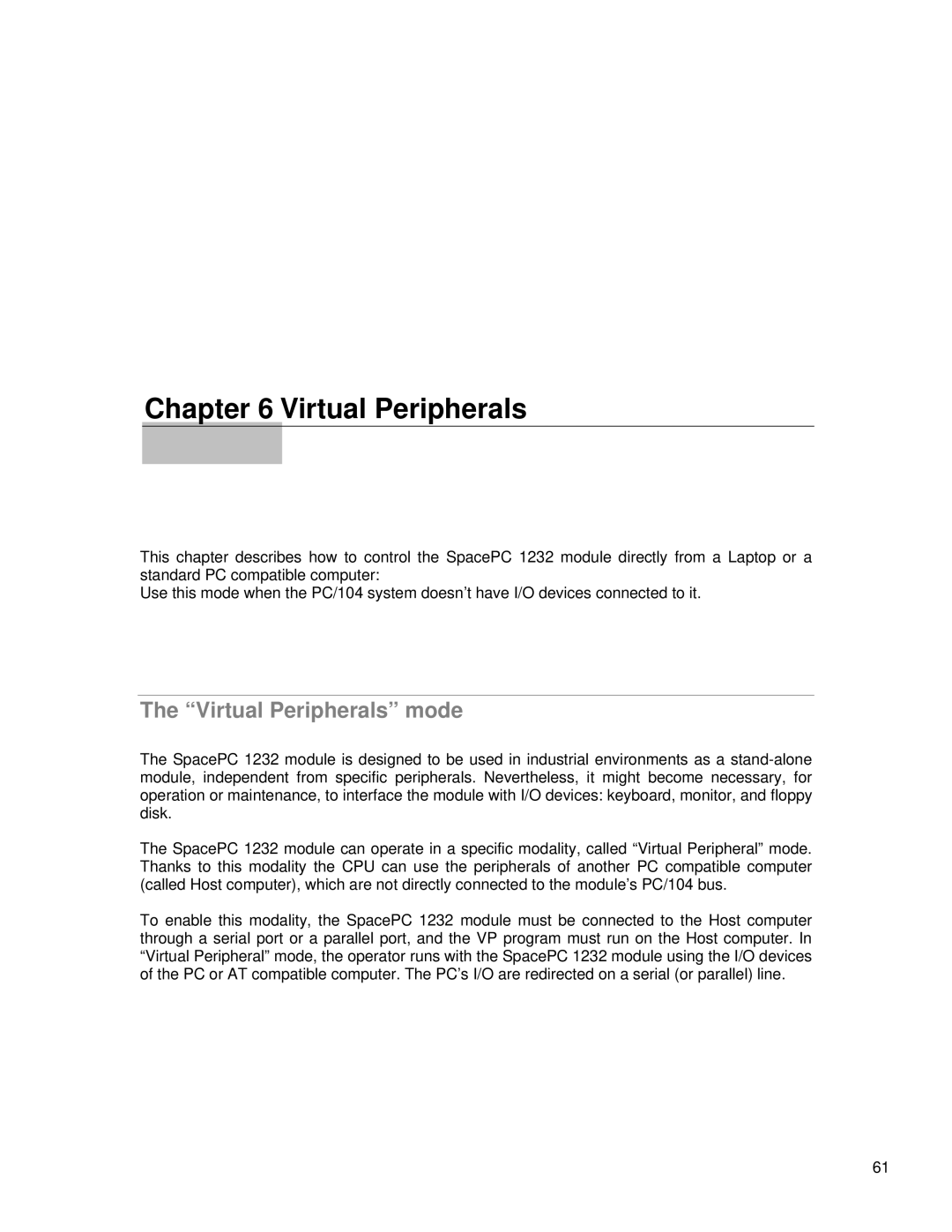 SMC Networks 1232 Series user manual Virtual Peripherals mode 