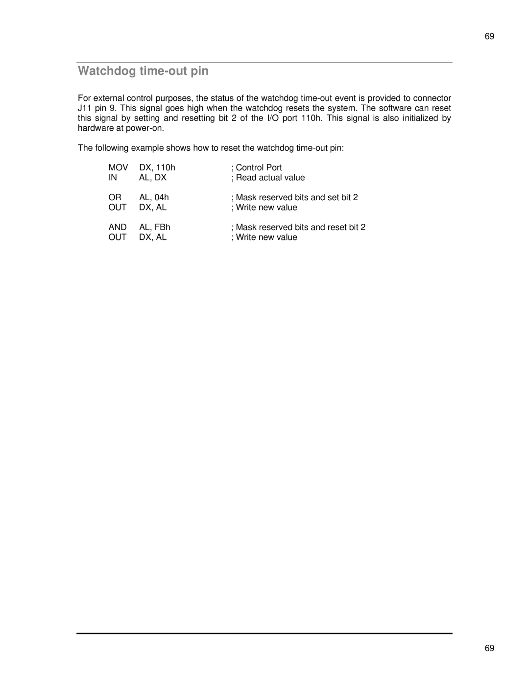 SMC Networks 1232 Series user manual Watchdog time-out pin 