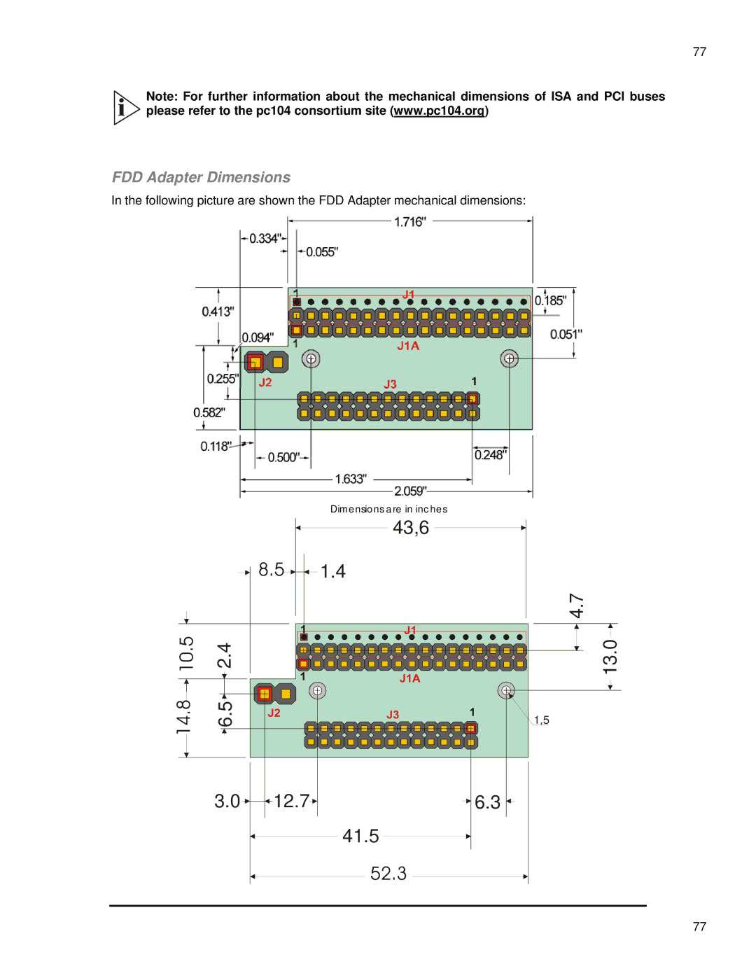 SMC Networks 1232 Series user manual 43,6 12.7 41.5 13.0, FDD Adapter Dimensions 