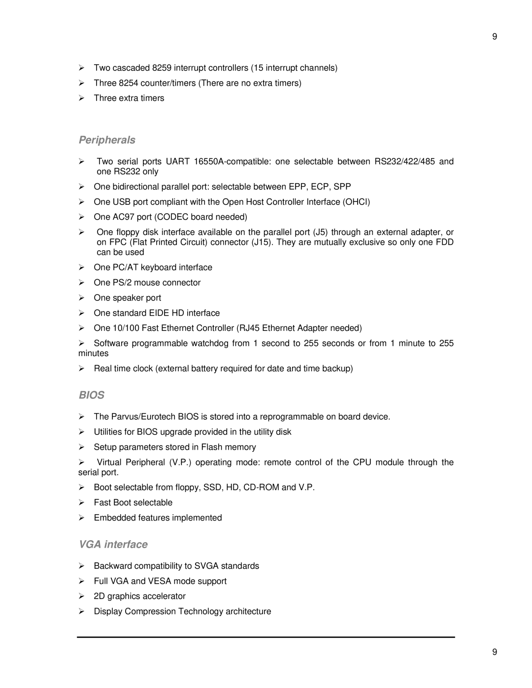 SMC Networks 1232 Series user manual Peripherals, VGA interface 