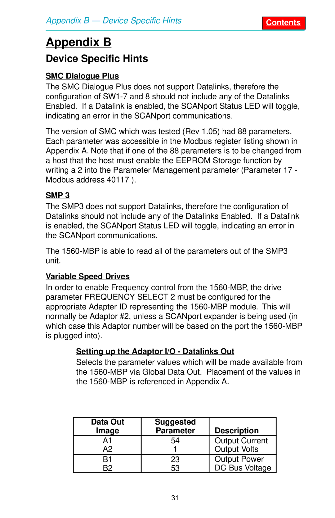 SMC Networks 1560 user manual Appendix B, Device Specific Hints 