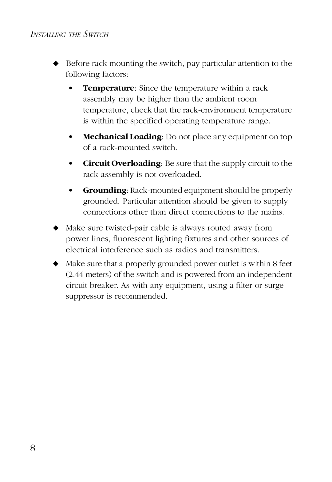 SMC Networks 24/16 manual Installing the Switch 