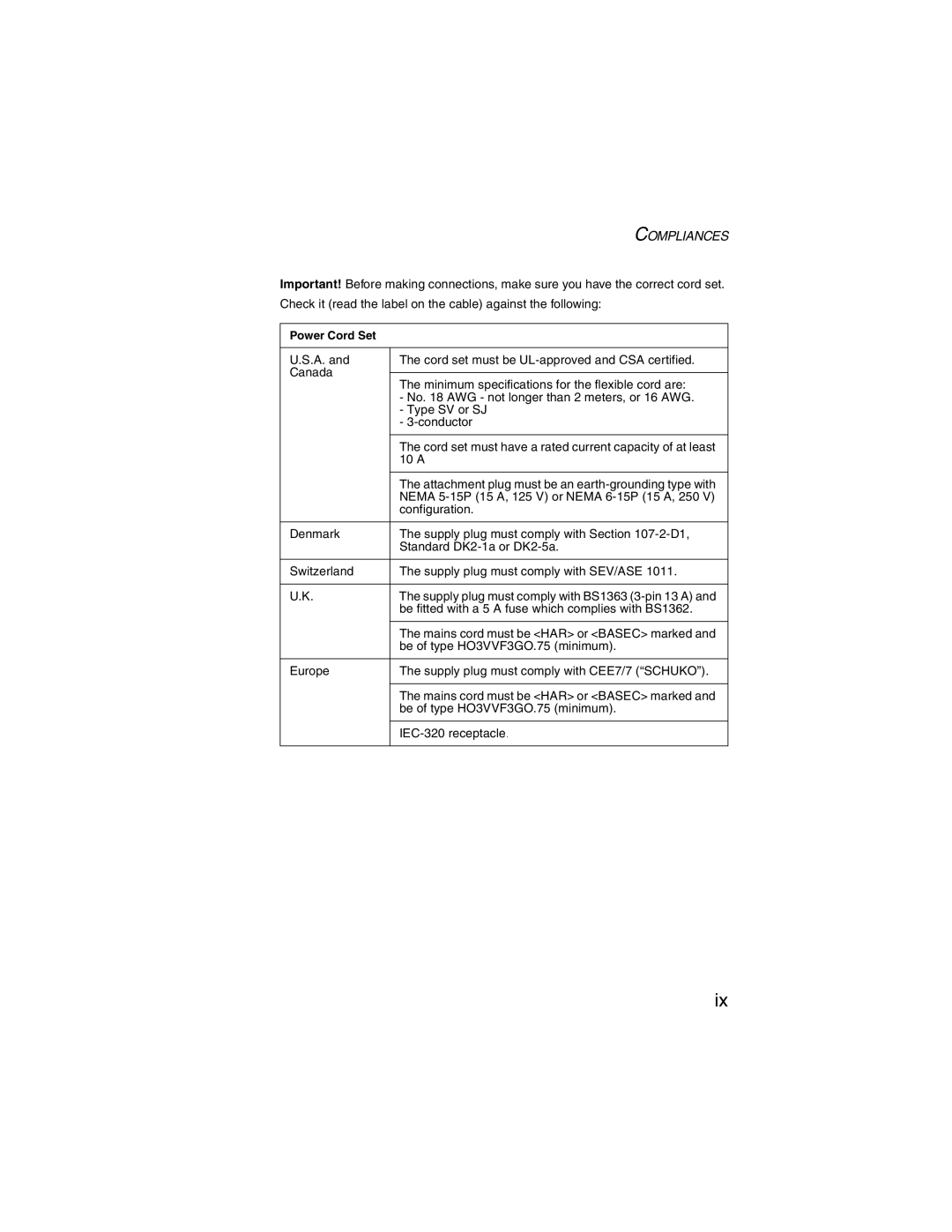 SMC Networks 2.4GHz/5GHz manual Cord set must be UL-approved and CSA certified 