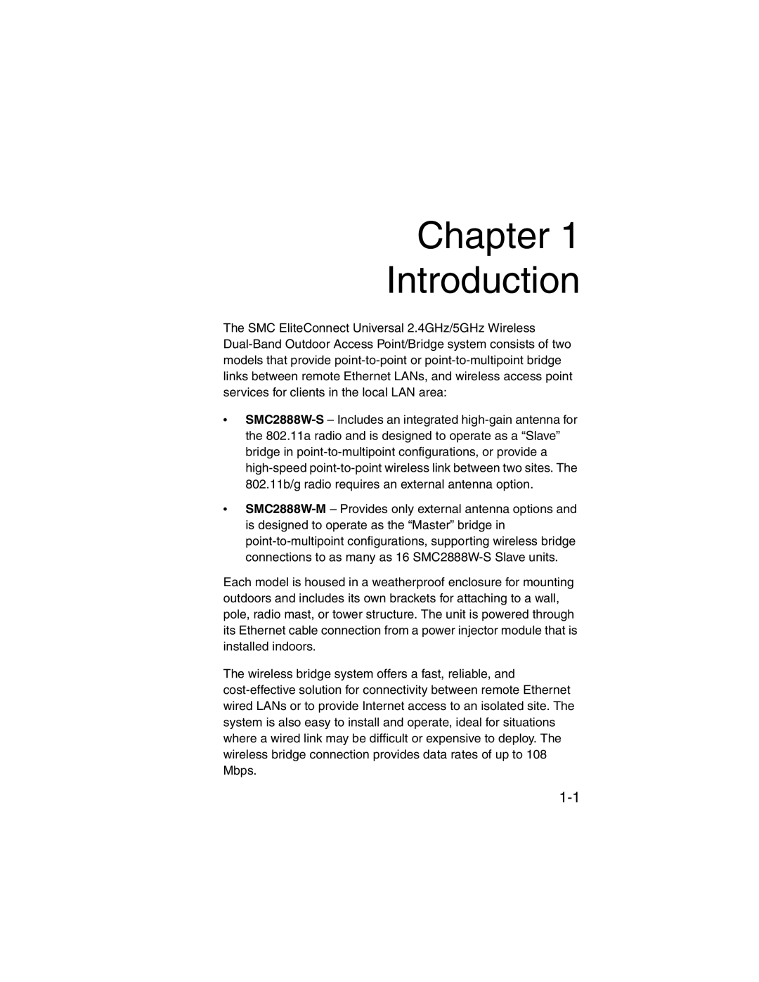 SMC Networks 2.4GHz/5GHz manual Chapter Introduction 