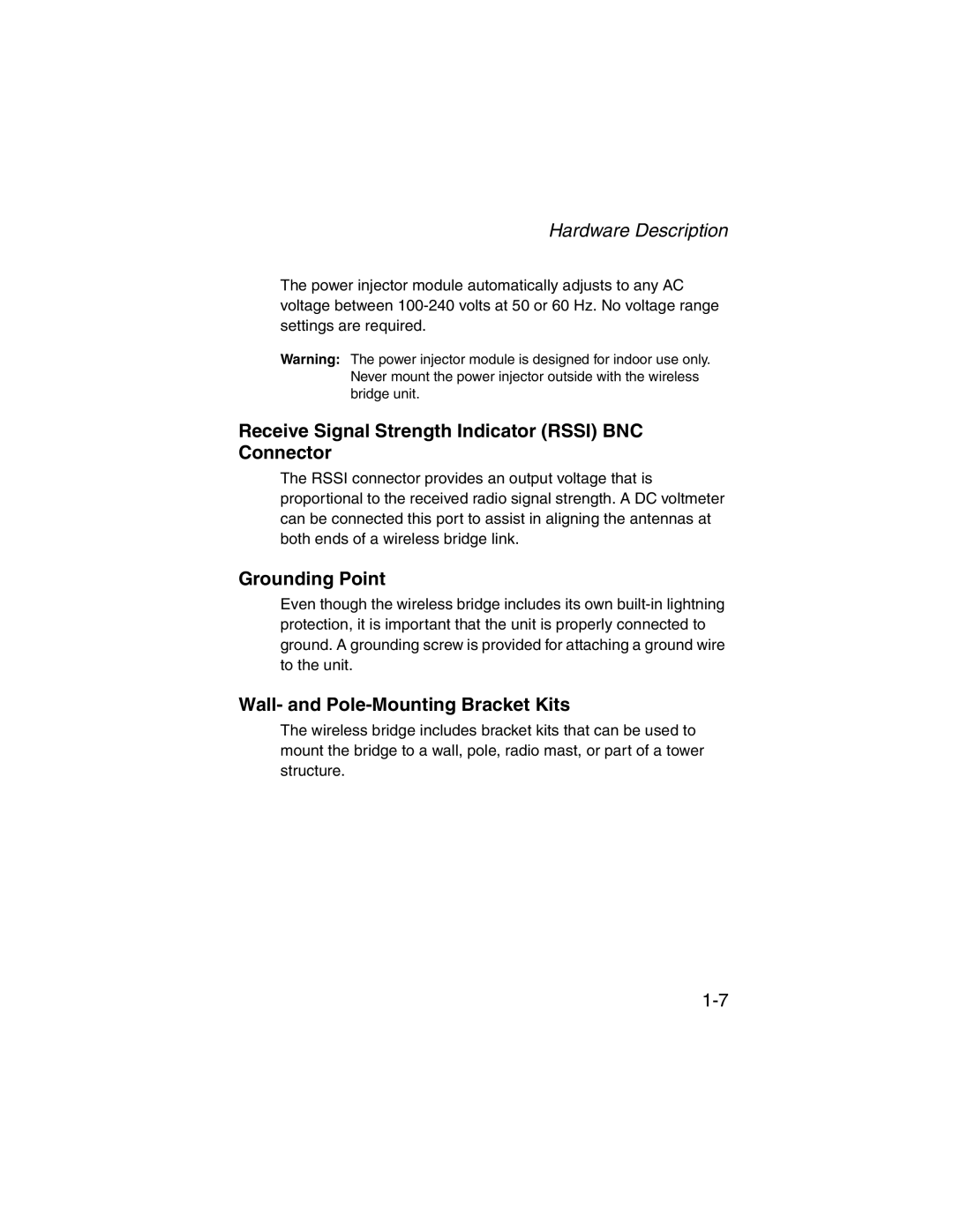 SMC Networks 2.4GHz/5GHz manual Receive Signal Strength Indicator Rssi BNC Connector, Grounding Point 