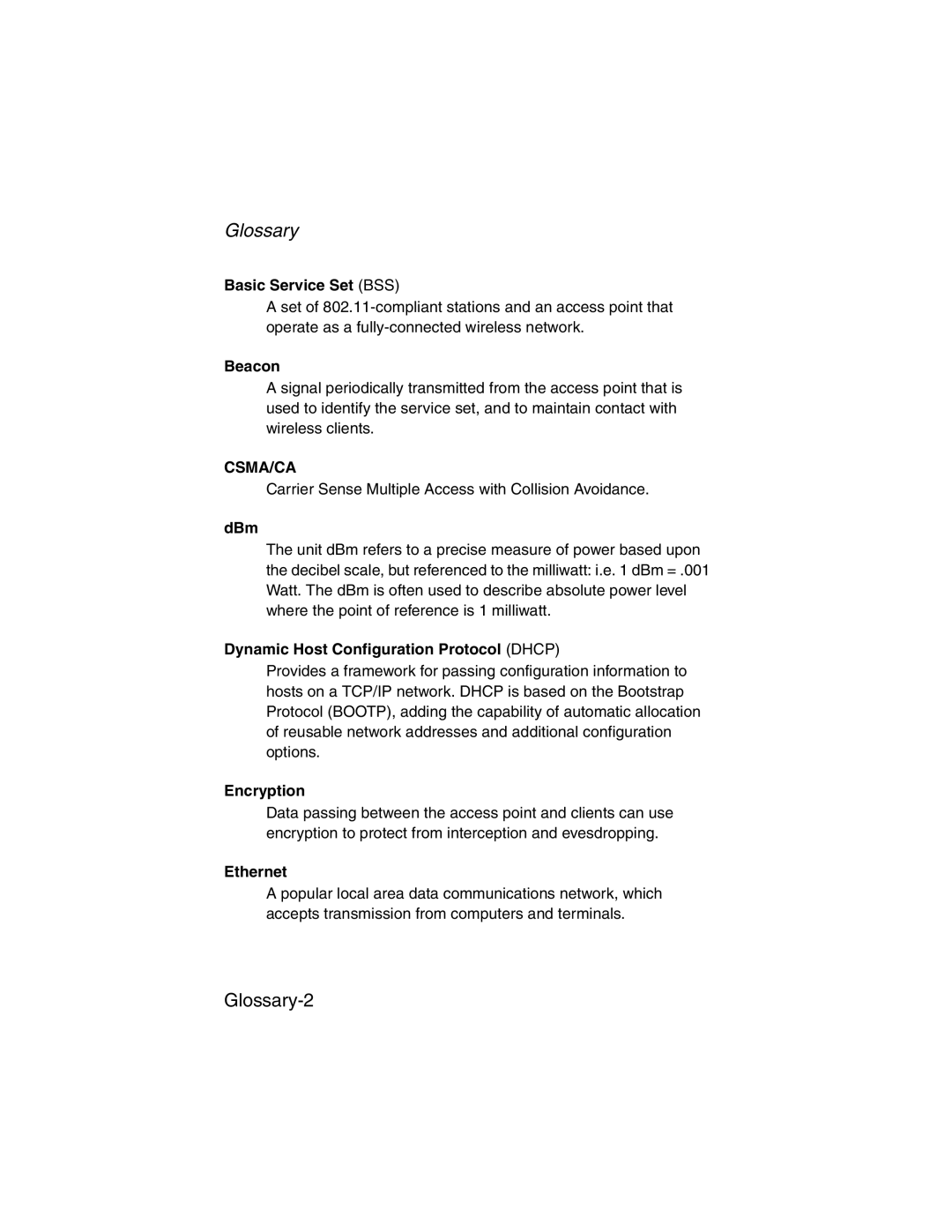 SMC Networks 2.4GHz/5GHz manual Glossary 