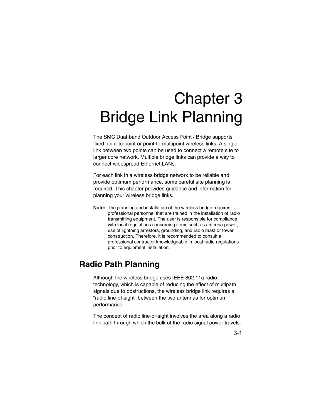 SMC Networks 2.4GHz/5GHz manual Bridge Link Planning, Radio Path Planning 