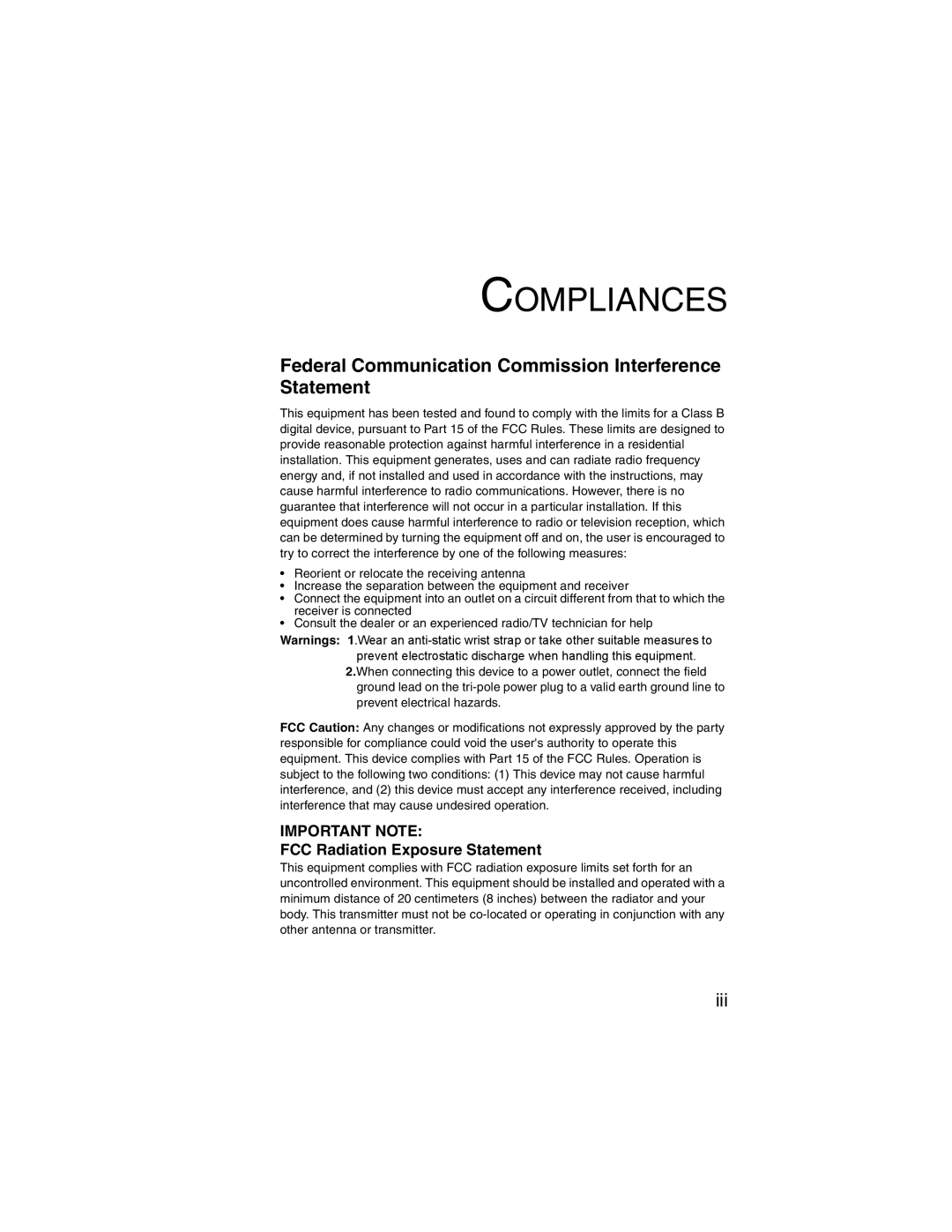 SMC Networks 2.4GHz/5GHz manual Federal Communication Commission Interference Statement, FCC Radiation Exposure Statement 