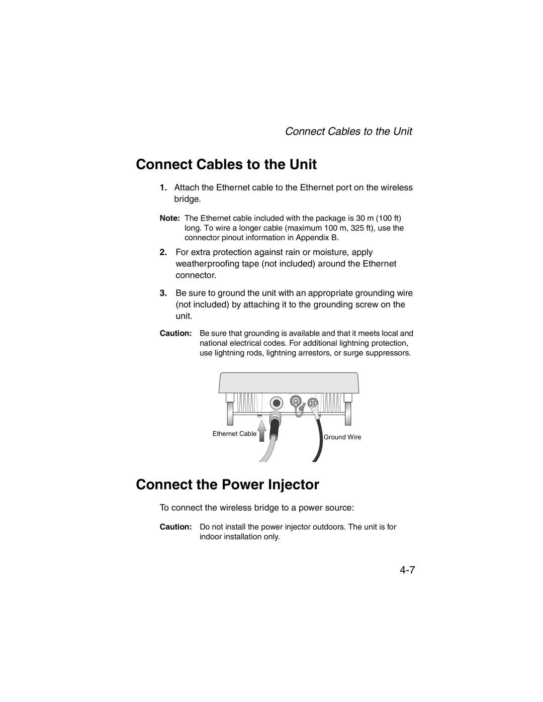 SMC Networks 2.4GHz/5GHz manual Connect Cables to the Unit, Connect the Power Injector 