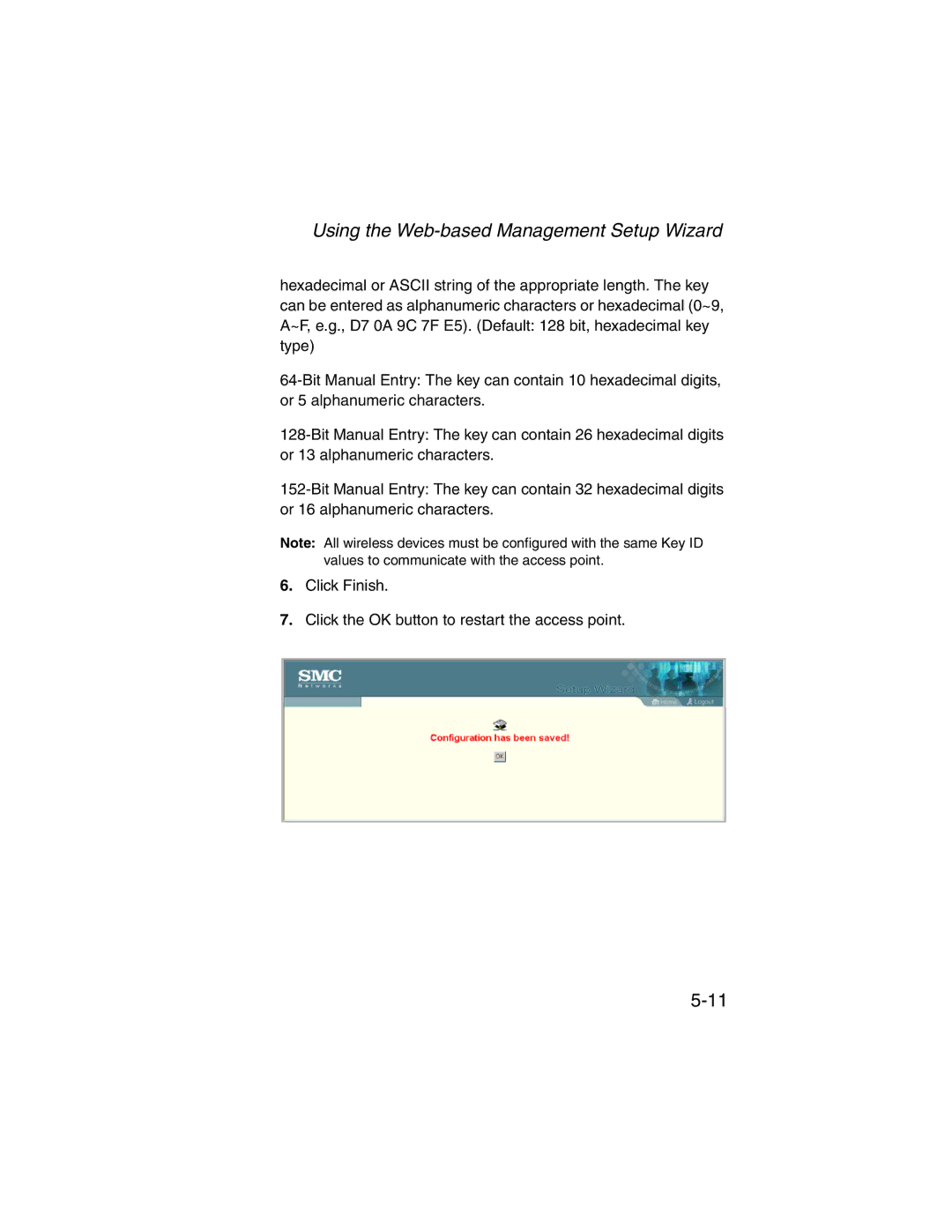 SMC Networks 2.4GHz/5GHz manual Using the Web-based Management Setup Wizard 