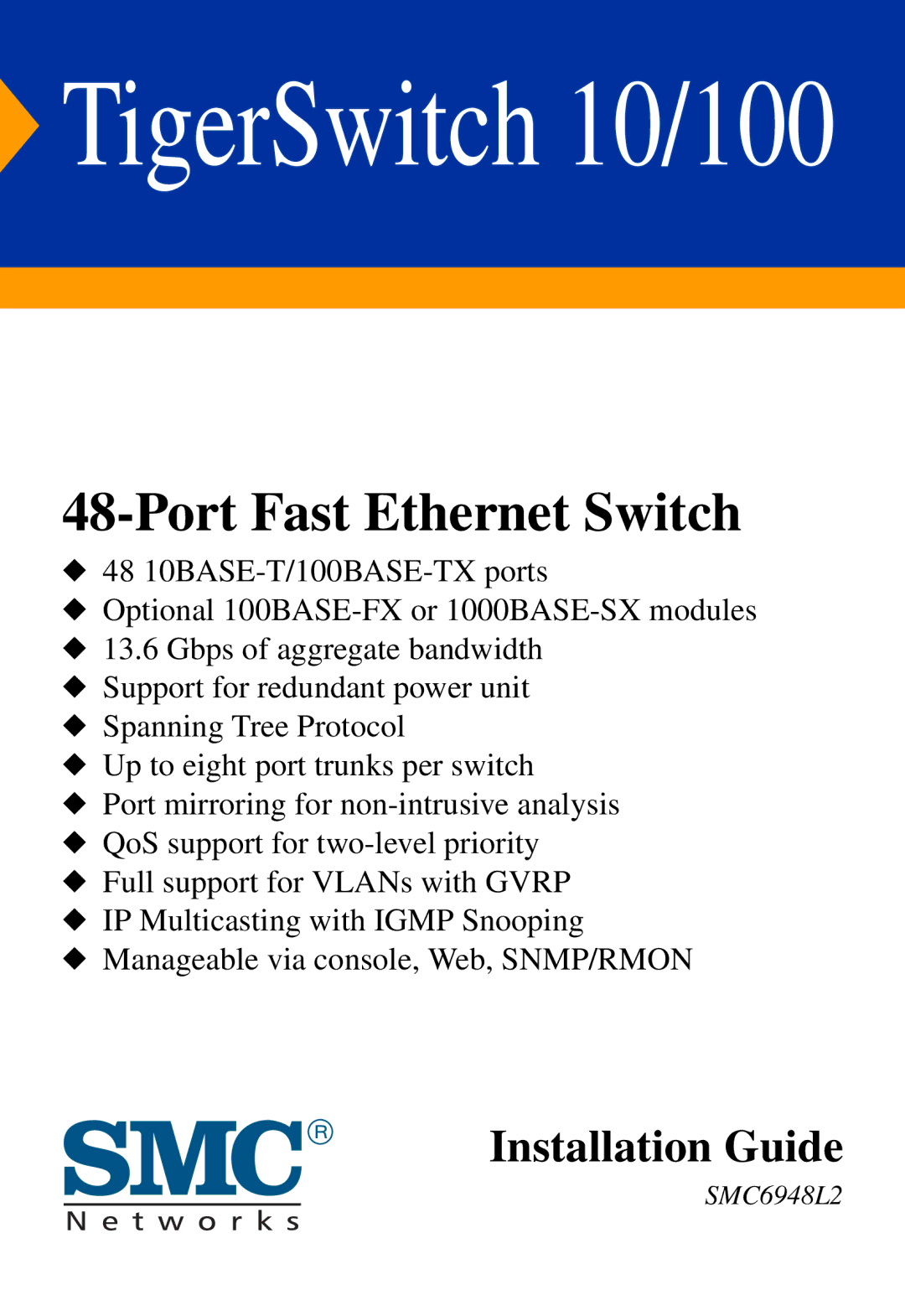 SMC Networks 48-Port manual TigerSwitch 10/100 