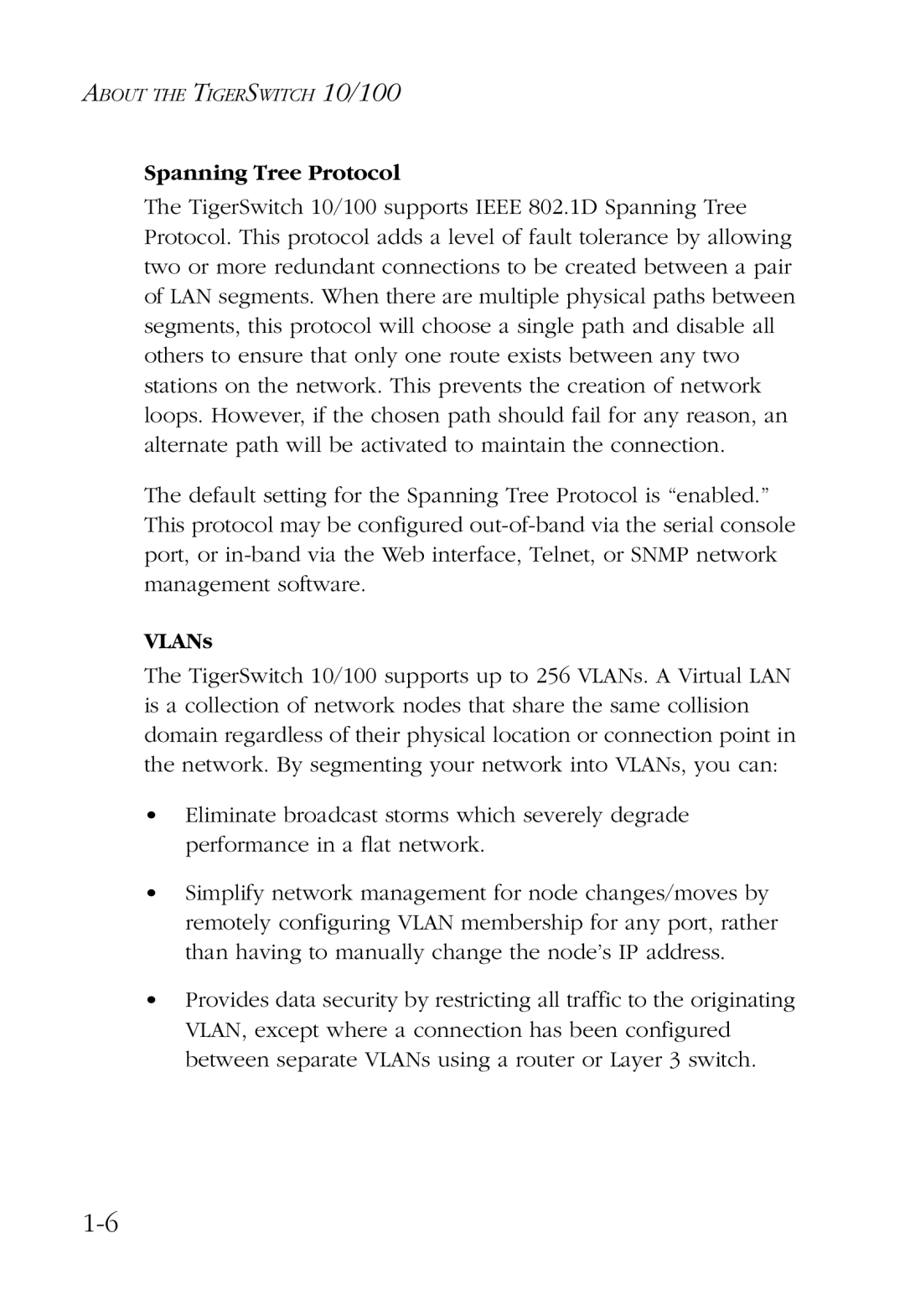 SMC Networks 48-Port manual Spanning Tree Protocol, VLANs 