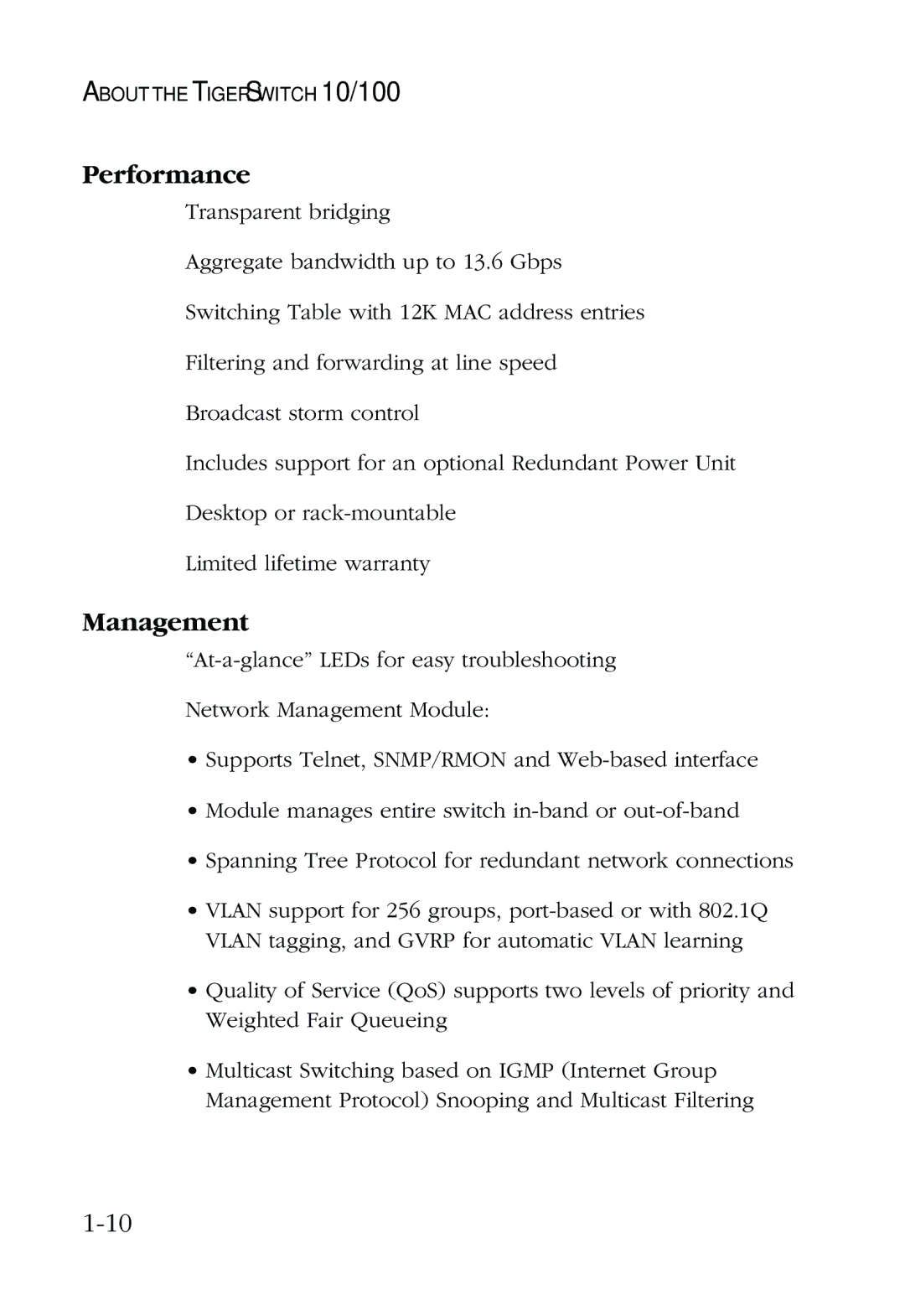 SMC Networks 48-Port manual Performance, Management 