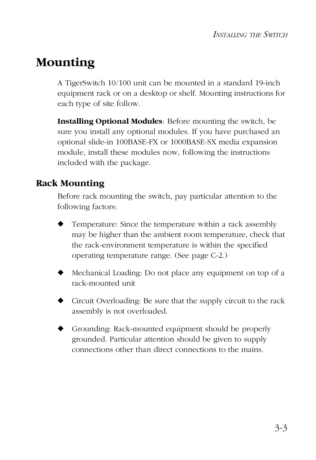 SMC Networks 48-Port manual Rack Mounting 