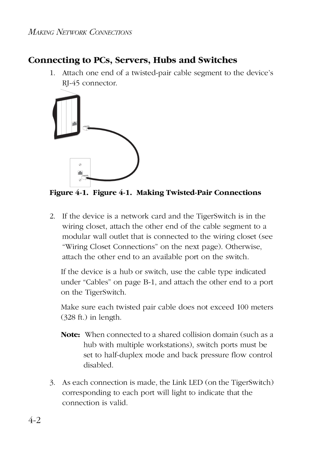 SMC Networks 48-Port manual Connecting to PCs, Servers, Hubs and Switches, Making Twisted-Pair Connections 